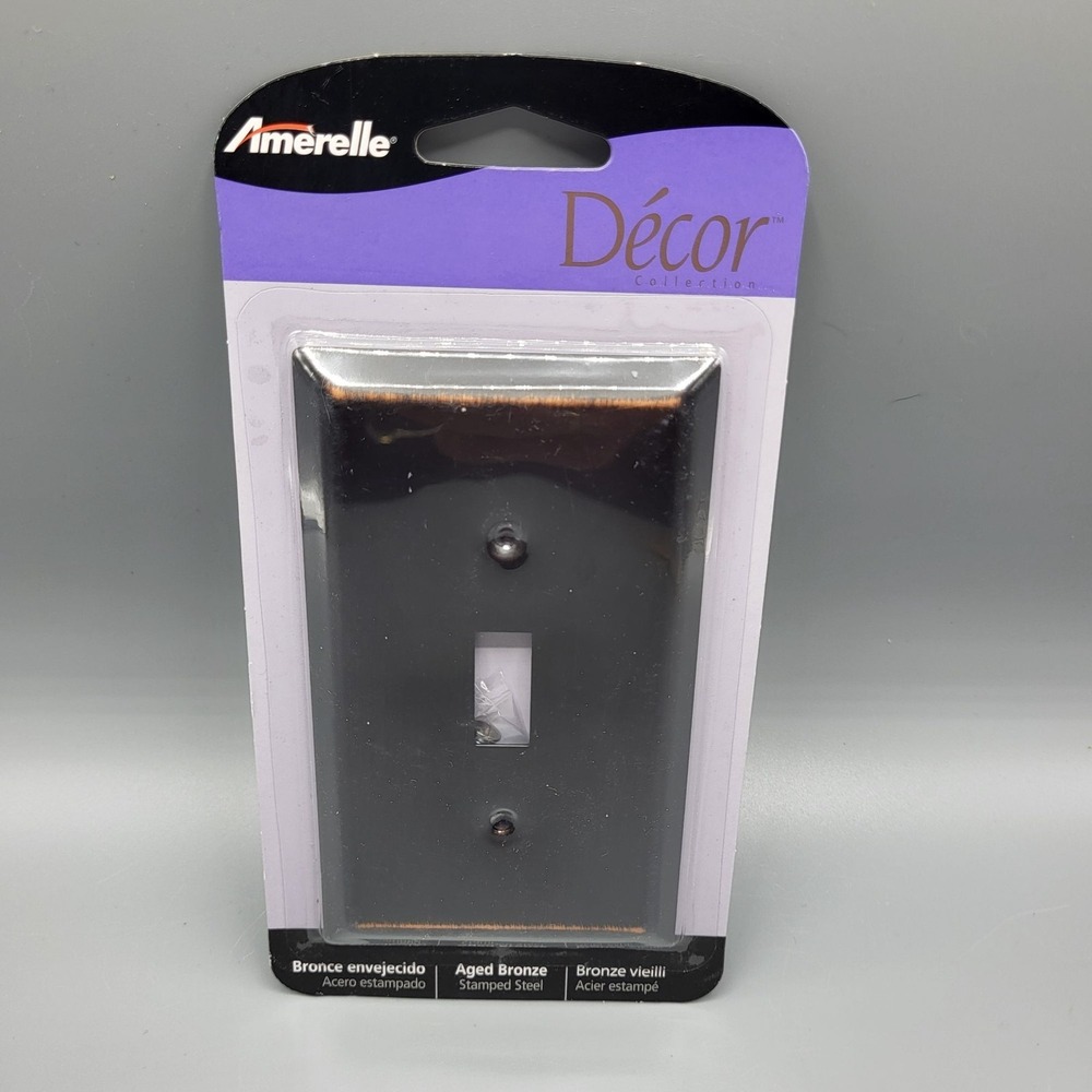 Amerelle Décor Aged Bronze Single Toggle Wall Plate Sealed